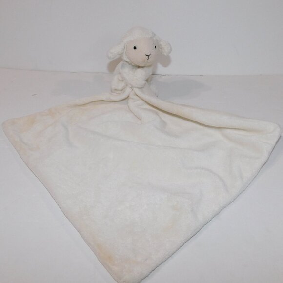 Jellycat Bashful Lamb Plush Cream Sheep Security Blanket Baby Lovey nunu Soother - Picture 1 of 5